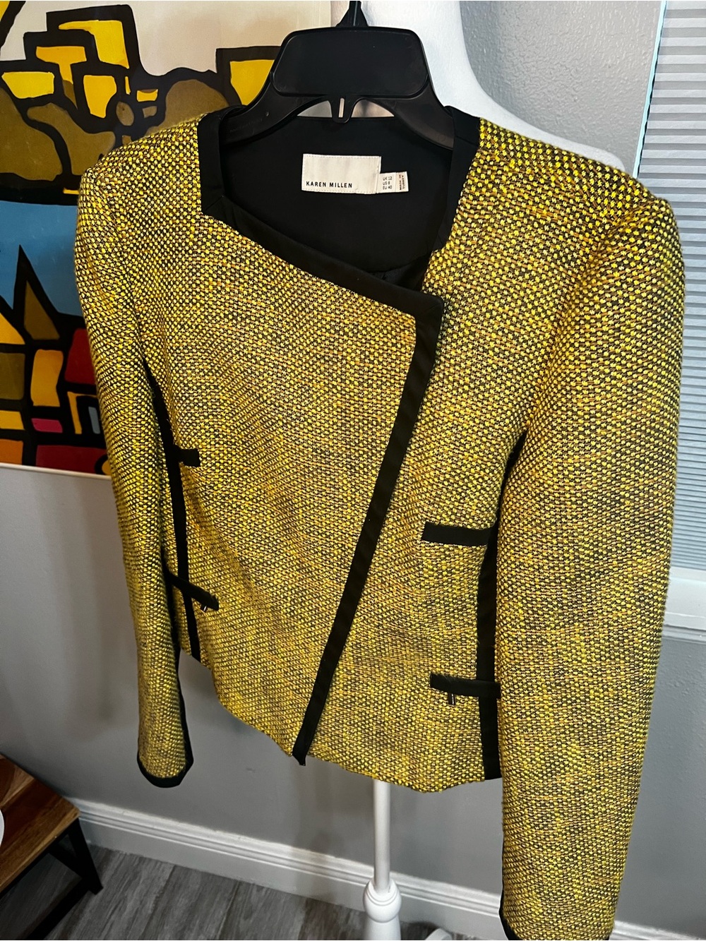 Karen Millen Bomber Tweed Moto Jacket
Neon Yellow And Black 8 Medium - Picture 3 of 12